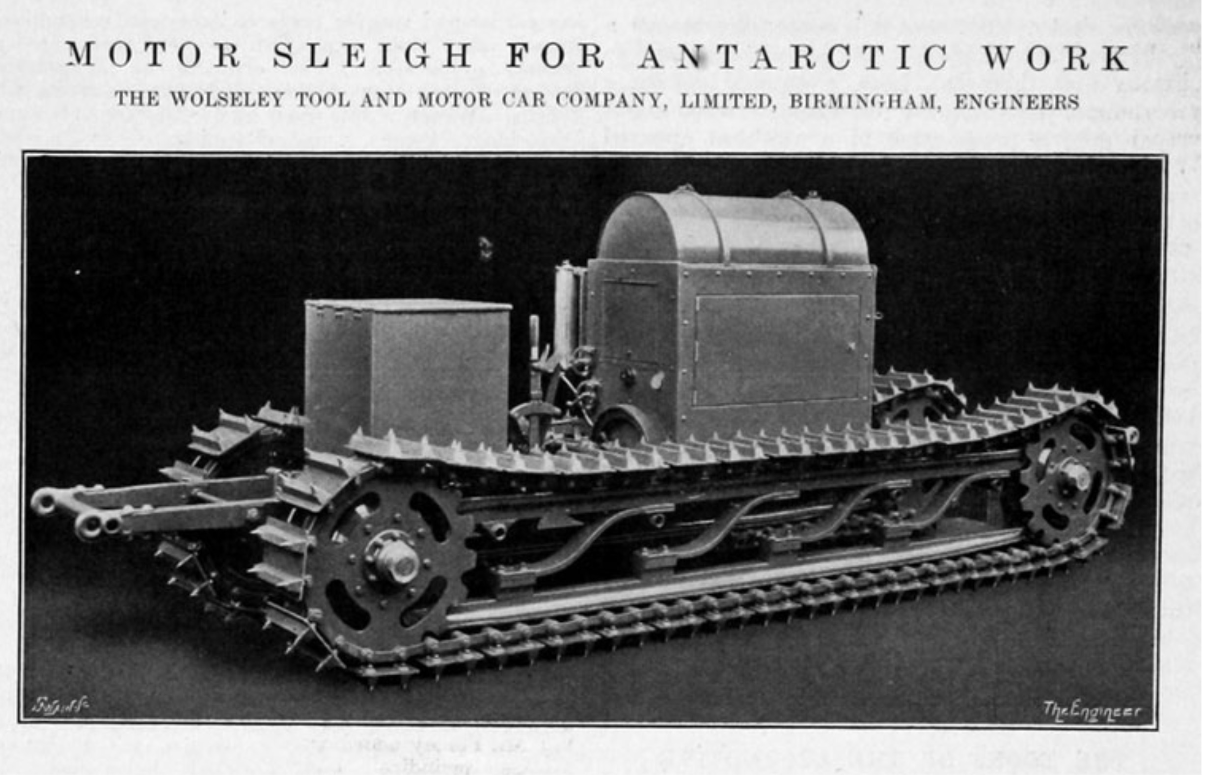 wolseley motor sleigh - Motor Sleigh For Antarctic Work The Wolseley Tool And Motor Car Company, Limited, Birmingham, Engineers The Engineer